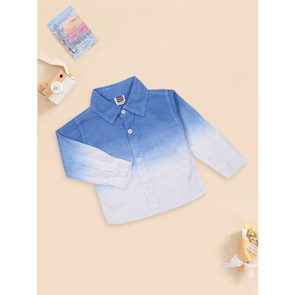 Mee Mee Printed 100% Cotton Shirt For Boys - (Blue)